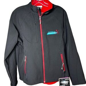 Buffalo Marathon Ladies Landway Jacket Medium NEW‎ Soft shell Black Red 3 Layer